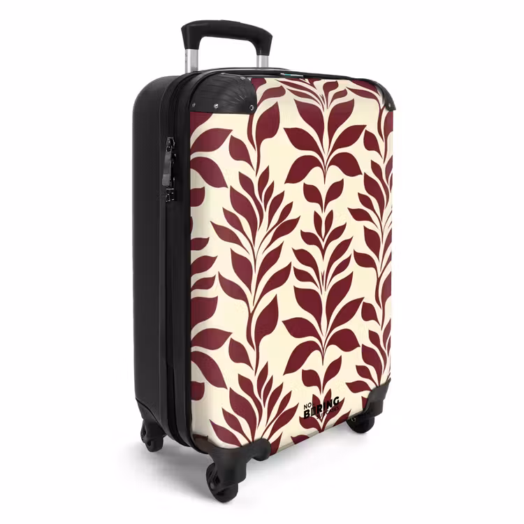 Suitcase - Abstract - Leaves - Burgundy — 4