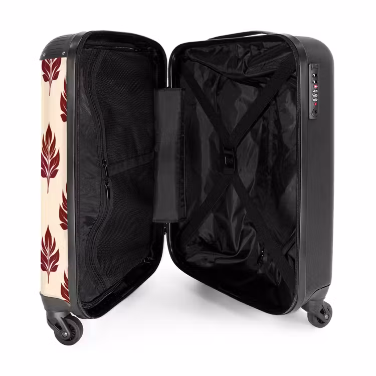 Suitcase - Botanical - Pattern - Bordeaux — 3