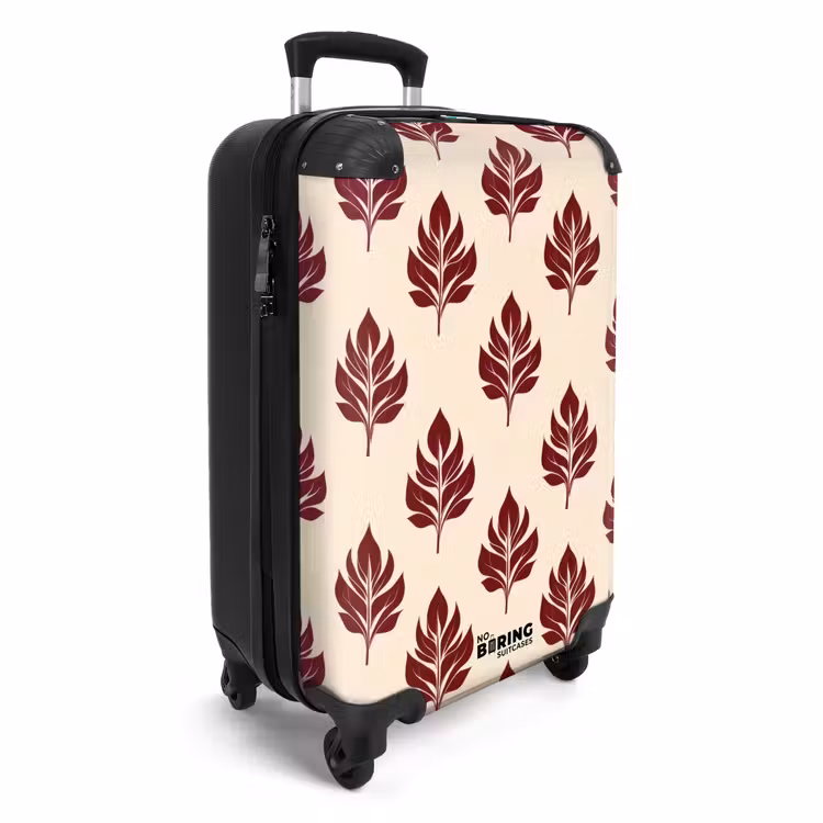 Suitcase - Botanical - Pattern - Bordeaux — 4