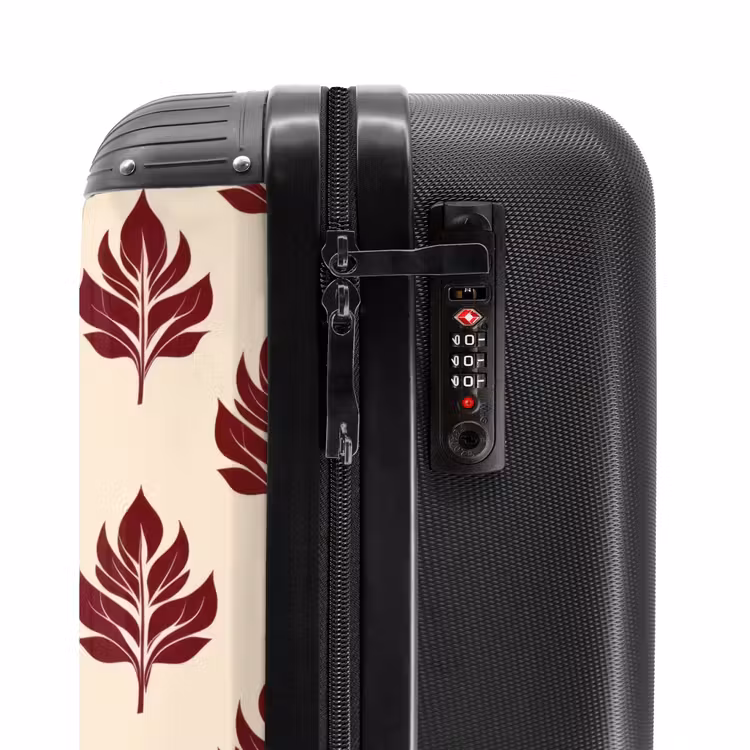 Suitcase - Botanical - Pattern - Bordeaux — 5