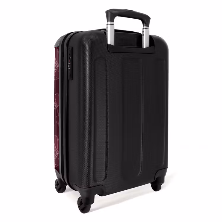 Suitcase - Flowers - Pattern - Burgundy — 2