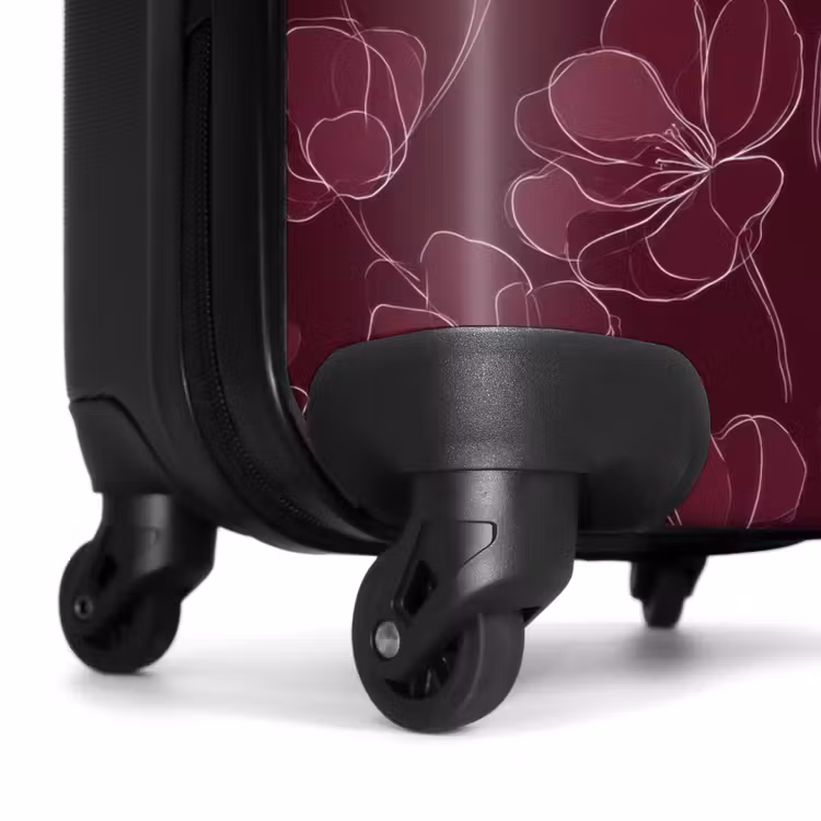 Suitcase - Flowers - Pattern - Burgundy — 6