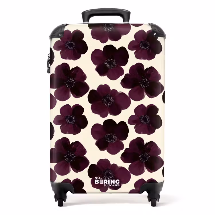 Suitcase - Flowers - Watercolor - Purple — 1