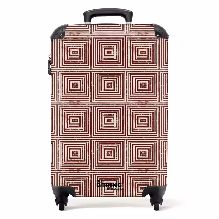Suitcase - Geometric - Pattern - Red — 1