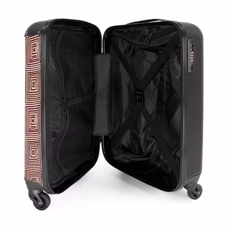 Suitcase - Geometric - Pattern - Red — 3