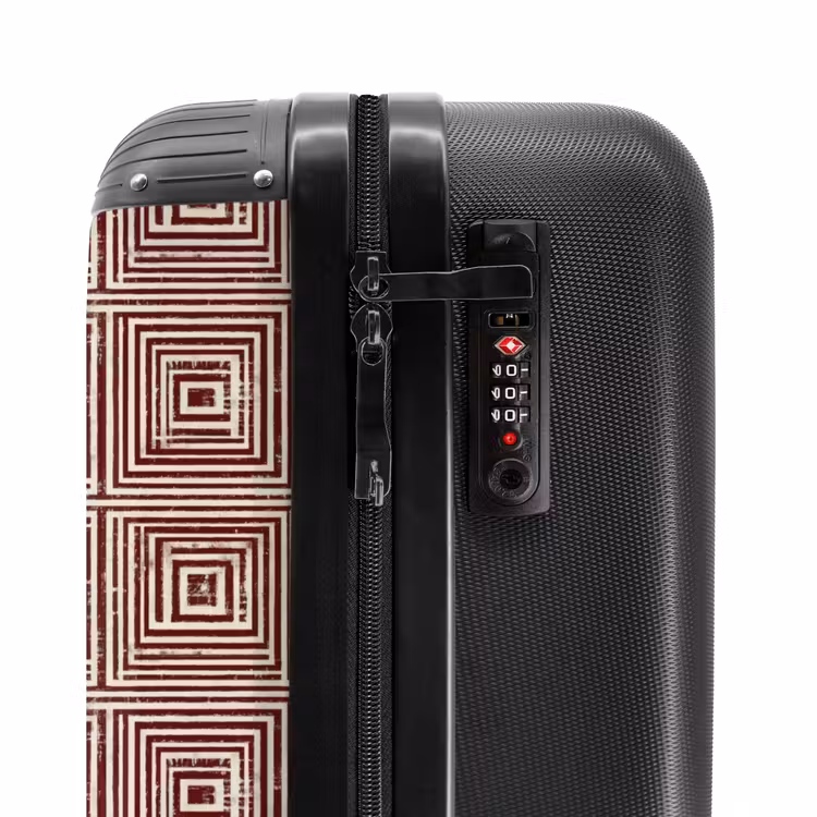 Suitcase - Geometric - Pattern - Red — 5