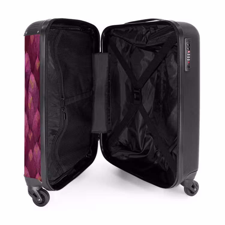 Suitcase - Leaves - Pattern - Burgundy — 3