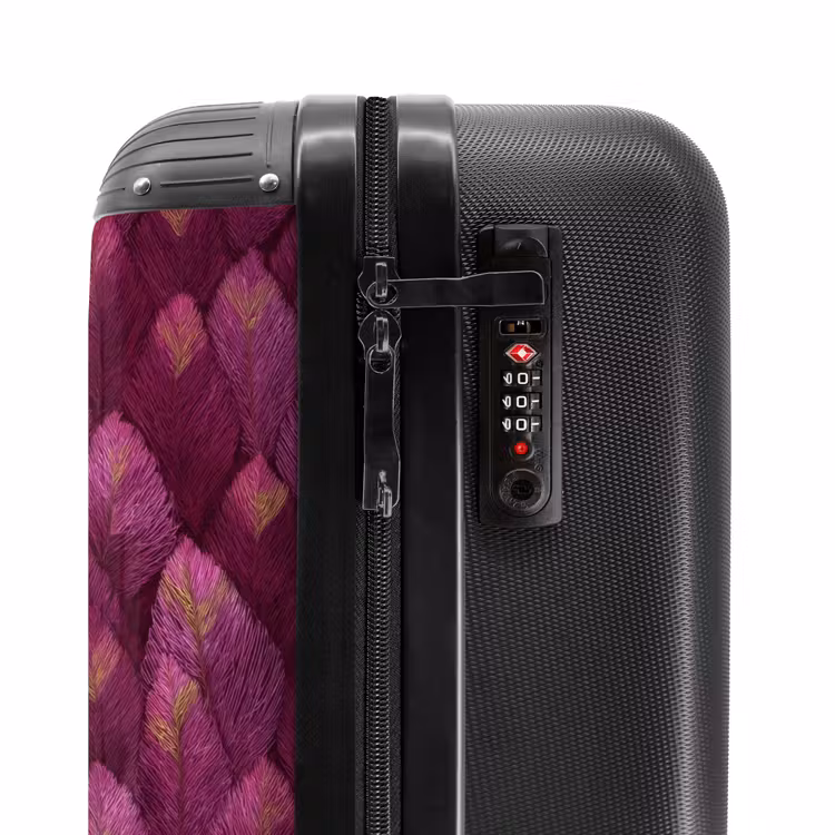 Suitcase - Leaves - Pattern - Burgundy — 5