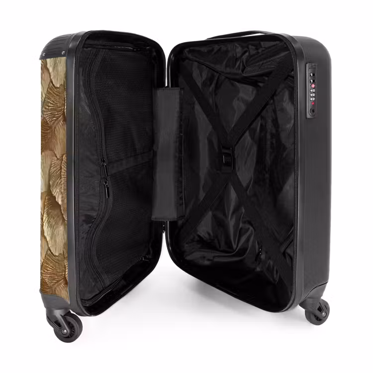 Suitcase - Organic - Pattern - Leaves - Gold — 3
