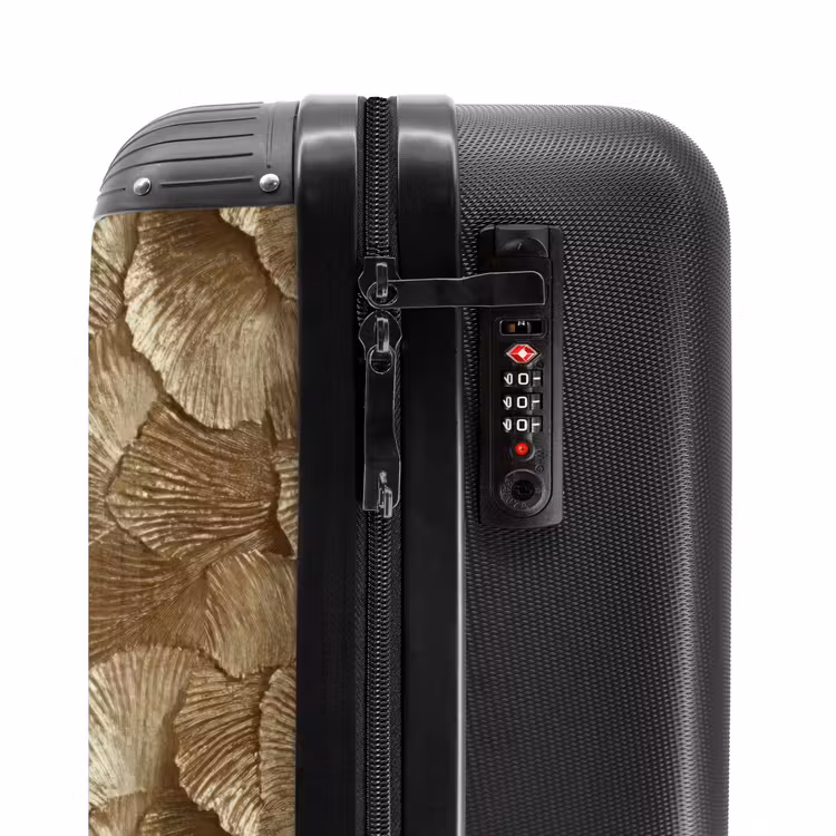 Suitcase - Organic - Pattern - Leaves - Gold — 5