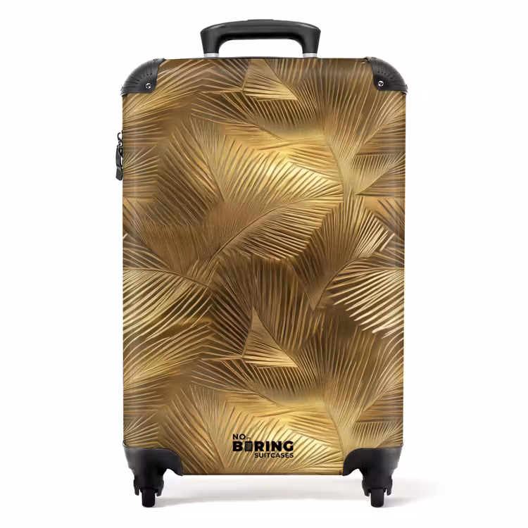 Suitcase - Palm - Fan - Gold — 1