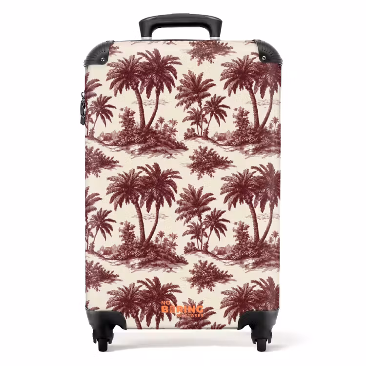 Suitcase - Tropical - Geometric - Bordeaux red — 1