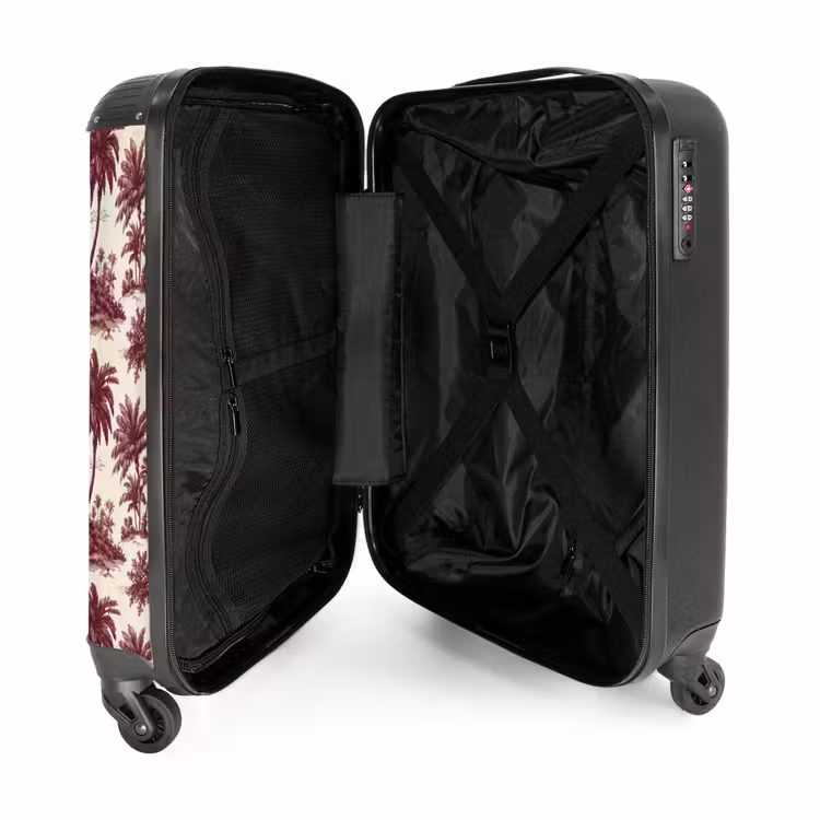 Suitcase - Tropical - Geometric - Bordeaux red — 3