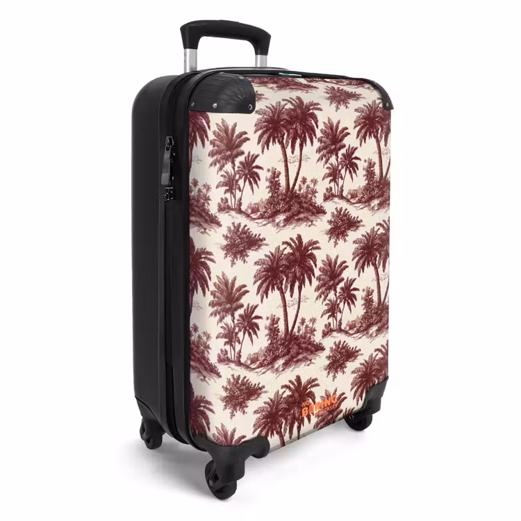 Suitcase - Tropical - Geometric - Bordeaux red — 4