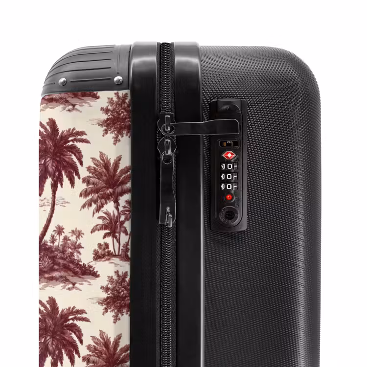 Suitcase - Tropical - Geometric - Bordeaux red — 5
