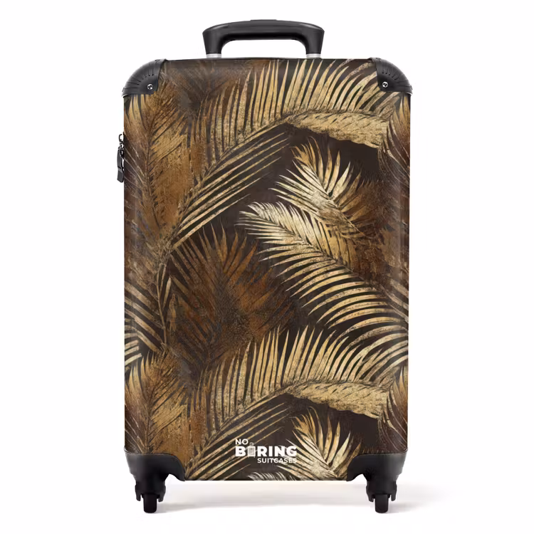 Suitcase - Tropical - Leaves - Gold — 1
