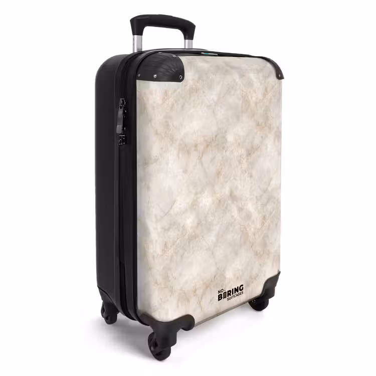Suitcase - Light Beige - Golden Brown Grains - Marble — 4
