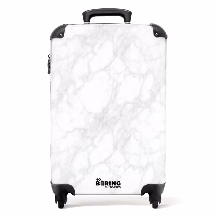 Suitcase - Minimalist - White - Gray veins — 1