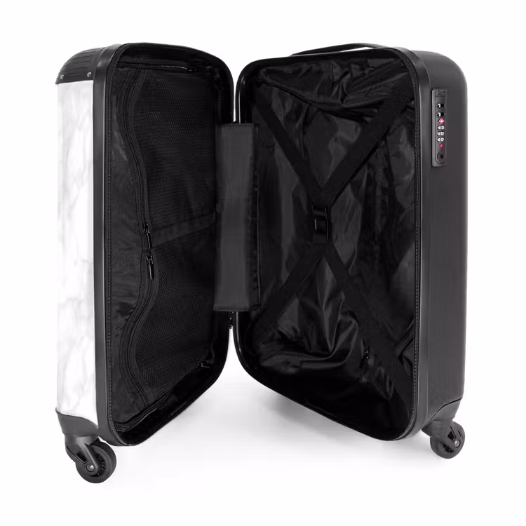 Suitcase - Minimalist - White - Gray veins — 3