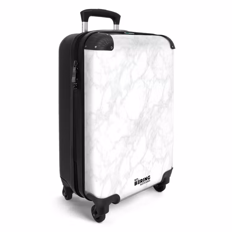 Suitcase - Minimalist - White - Gray veins — 4