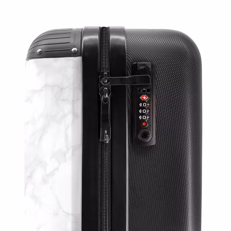 Suitcase - Minimalist - White - Gray veins — 5