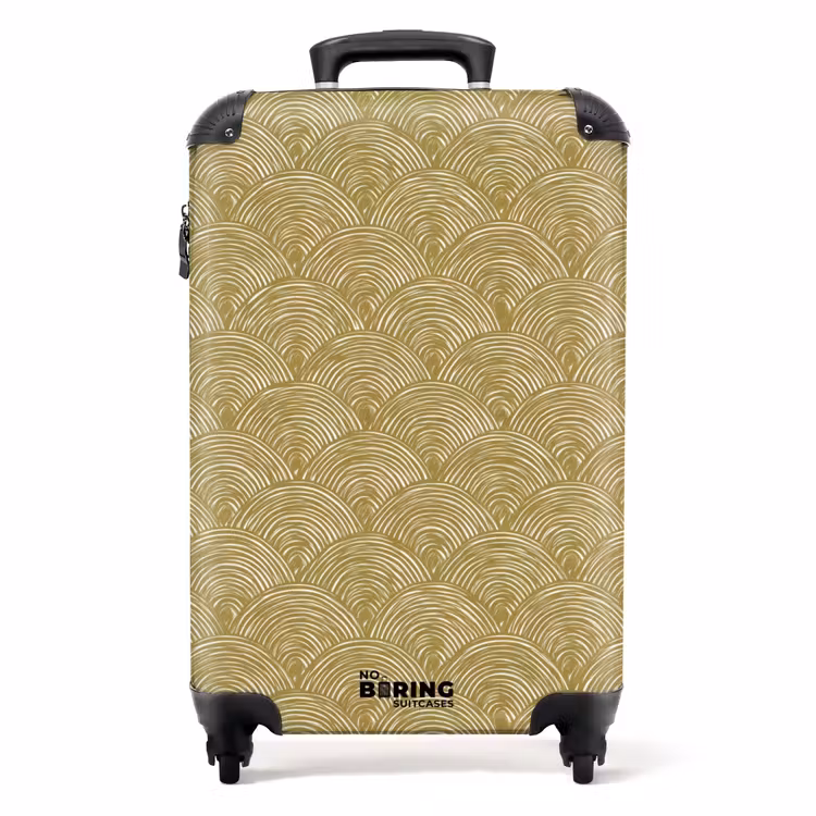 Suitcase - Fan - Geometric - Green — 1