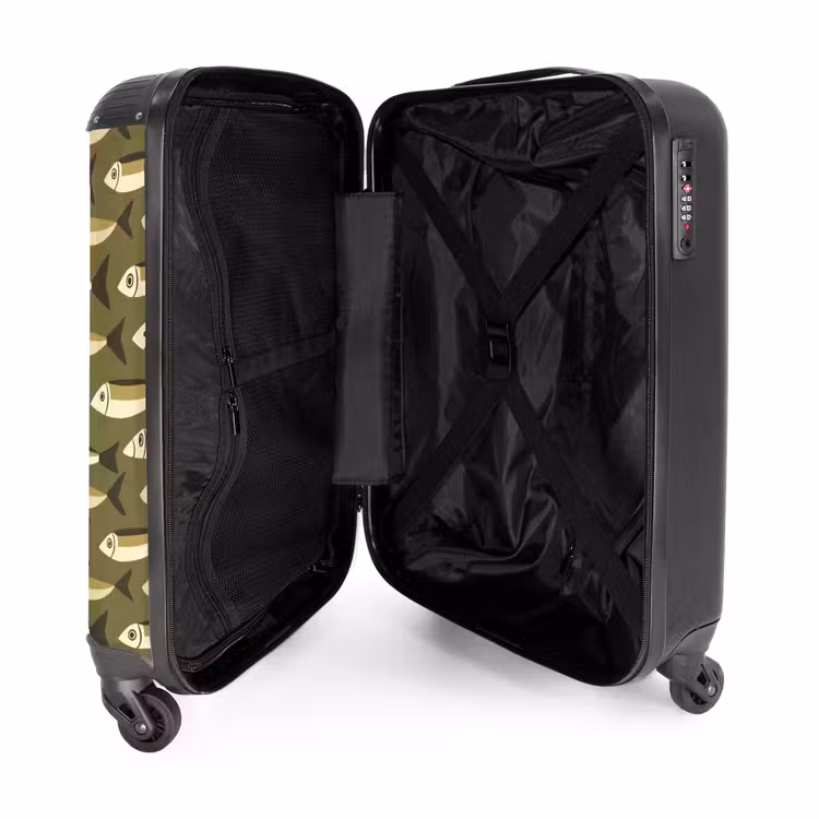 Suitcase - Fish - Pattern - Green — 3