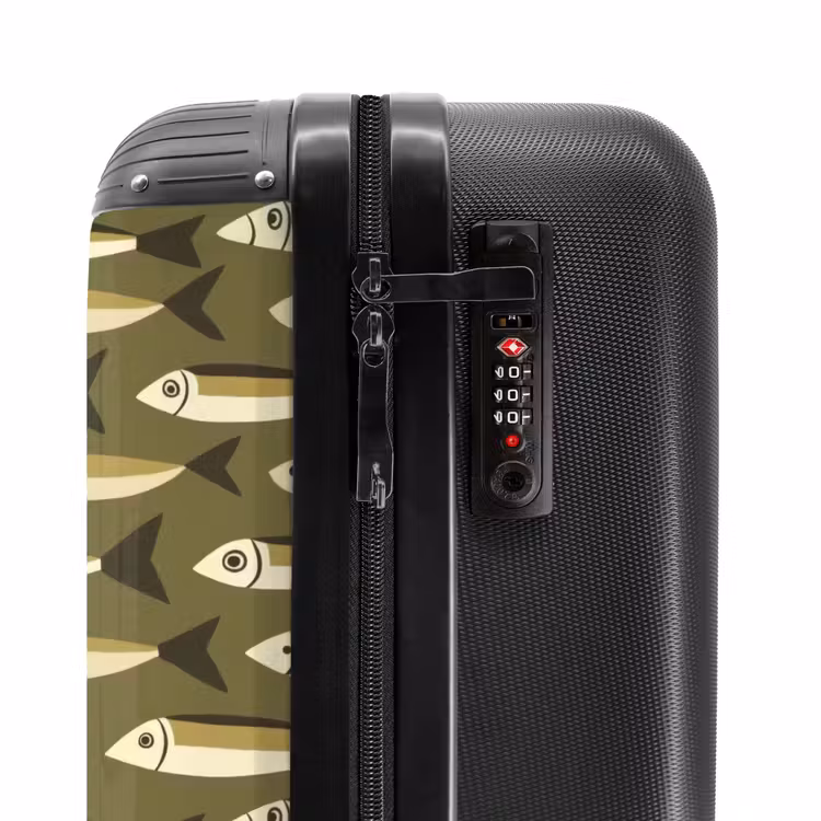 Suitcase - Fish - Pattern - Green — 5