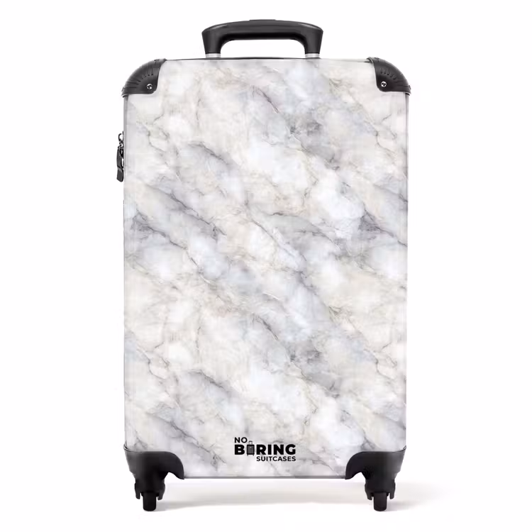 Suitcase - Gray - Marble - Detailed — 1