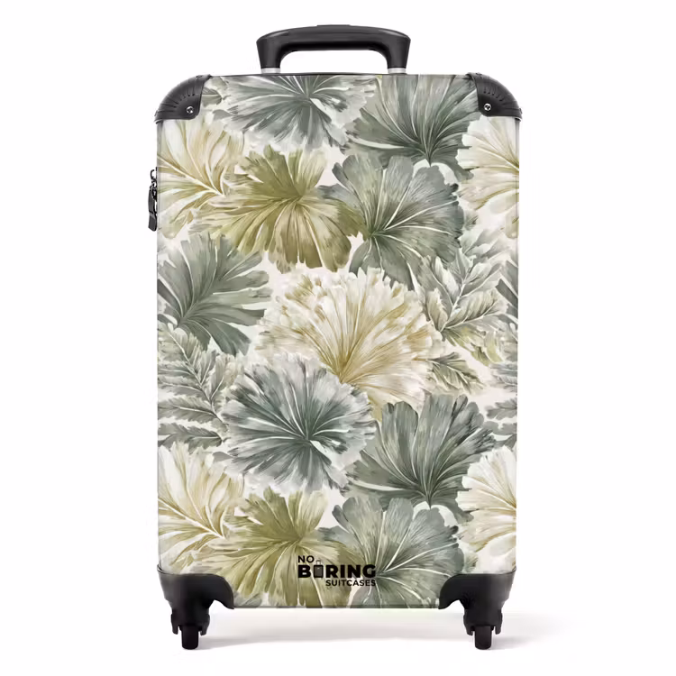 Suitcase - Leaves - Botanical - Green — 1