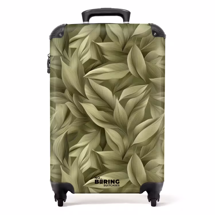 Suitcase - Leaves - Modern - Green — 1