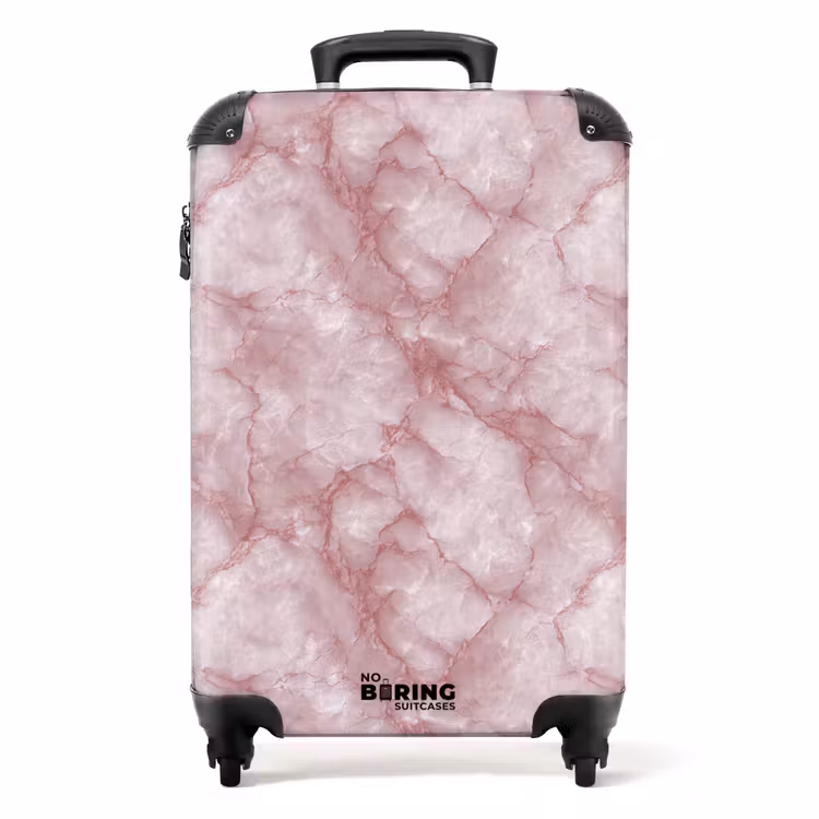Suitcase - Pink - Quartz marble - Veins — 1