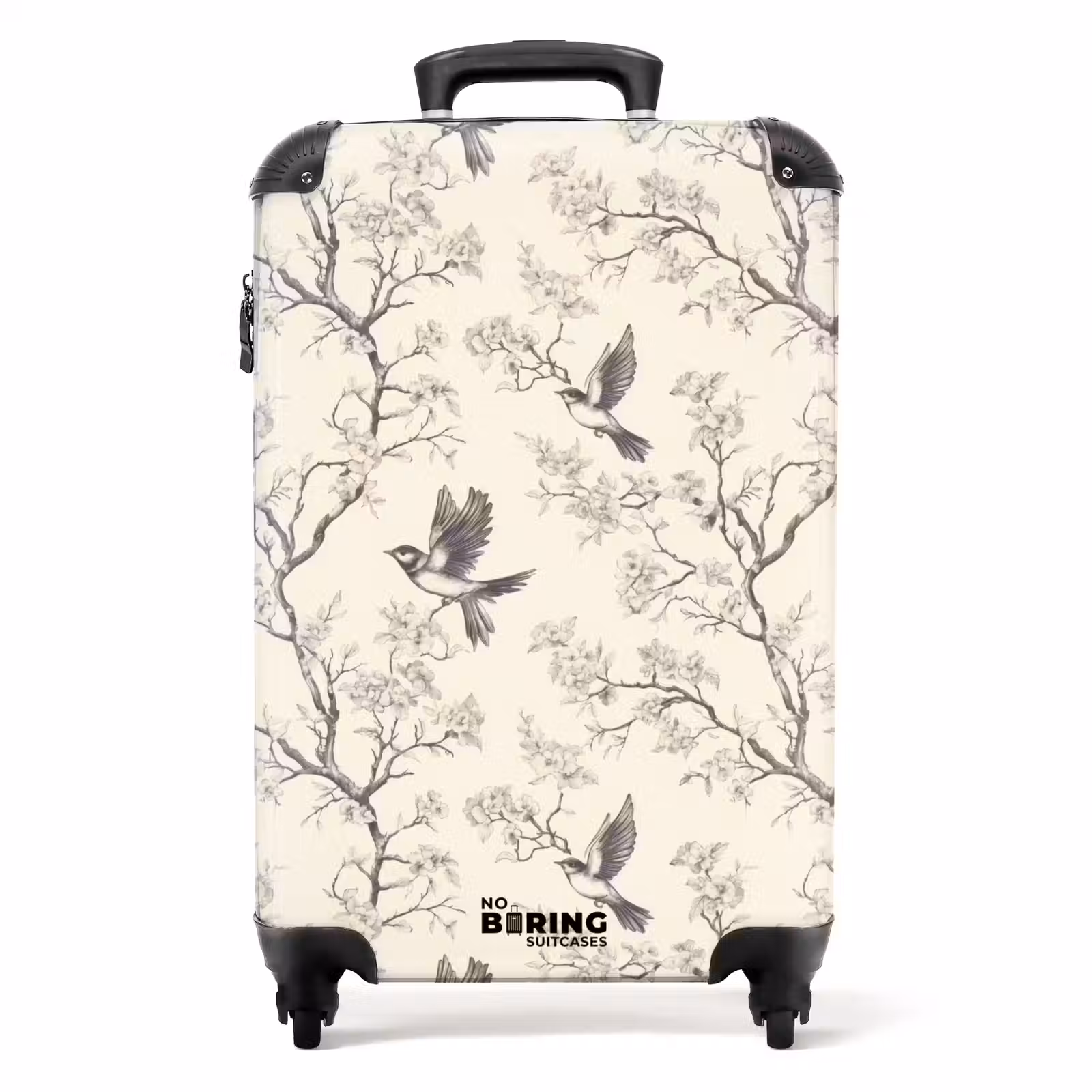 Suitcase - Branches - Birds - Beige — 1