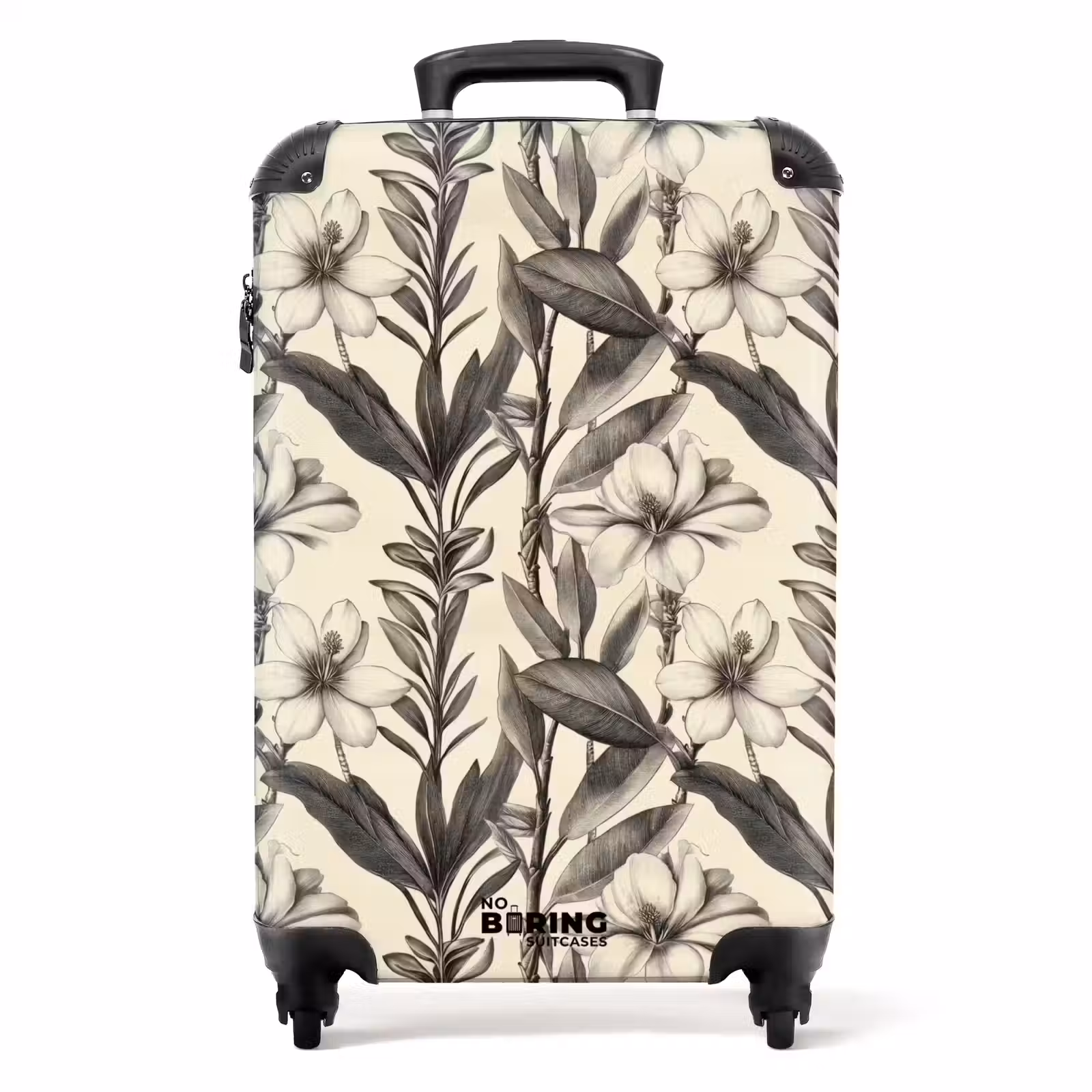 Suitcase - Classic - Botanical - Black - Beige — 1