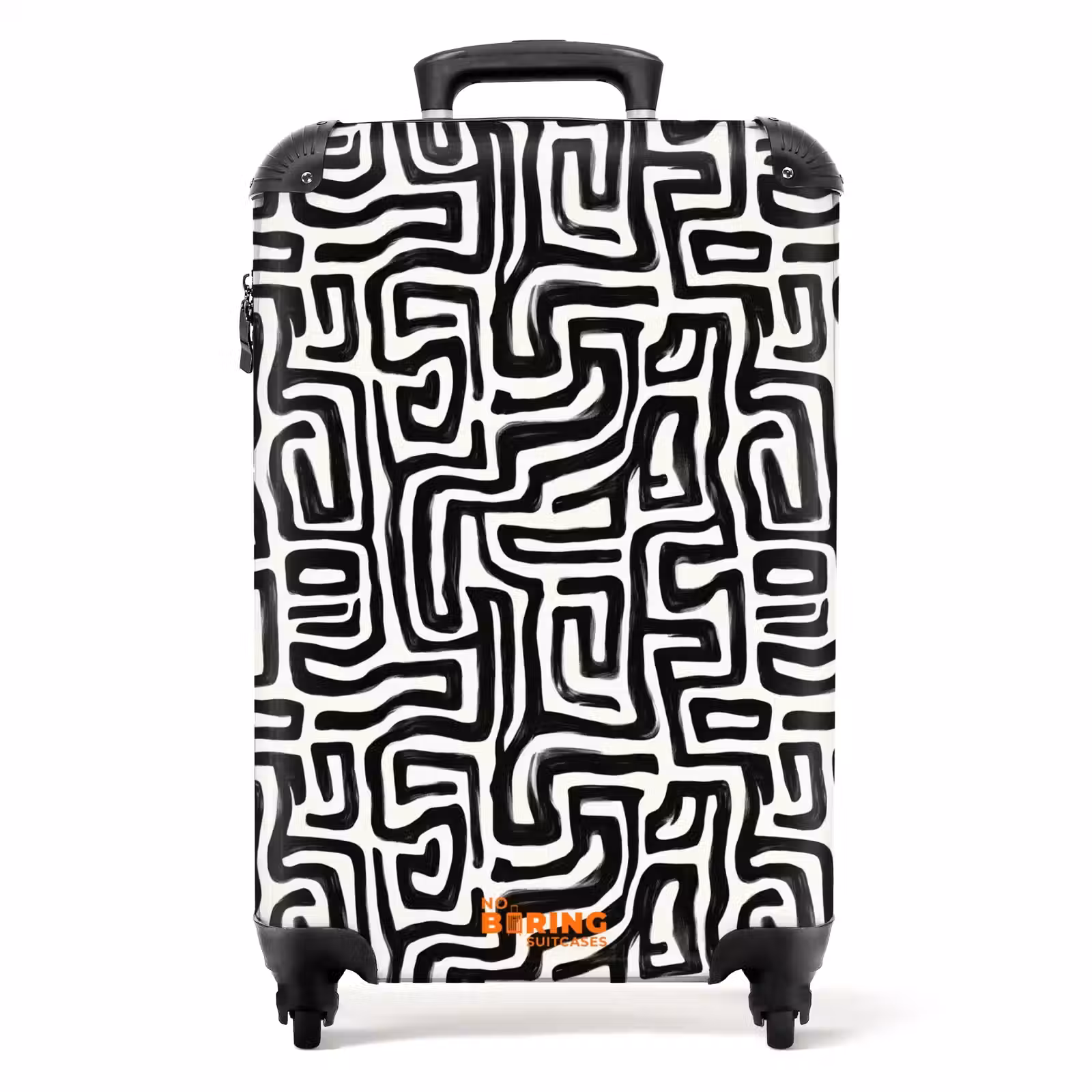 Suitcase - Graphic - Lines - Black - White — 1