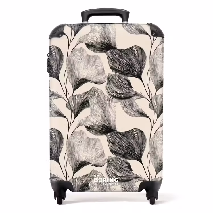 Suitcase - Botanical - Leaves - Black — 1