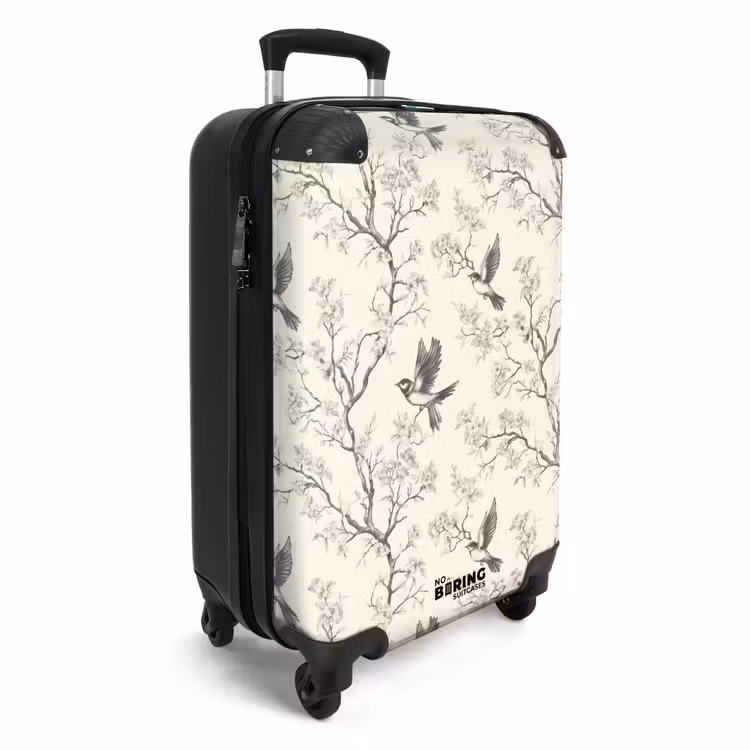 Suitcase - Branches - Birds - Beige — 4