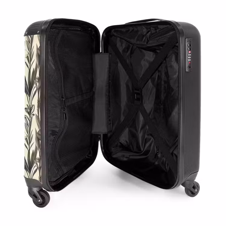 Suitcase - Classic - Botanical - Black - Beige — 3