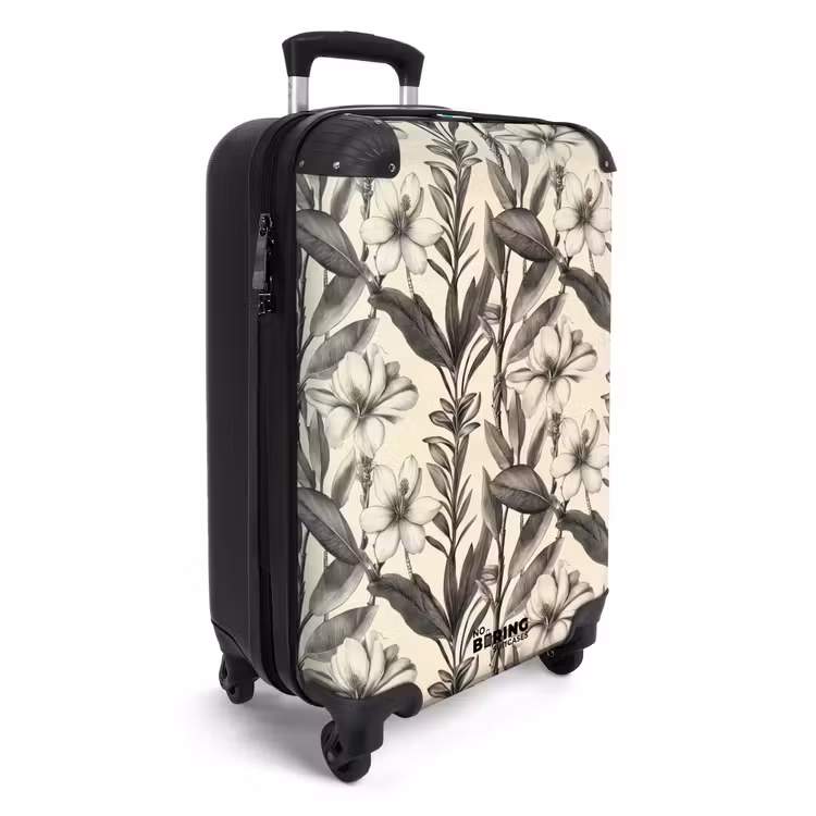 Suitcase - Classic - Botanical - Black - Beige — 4