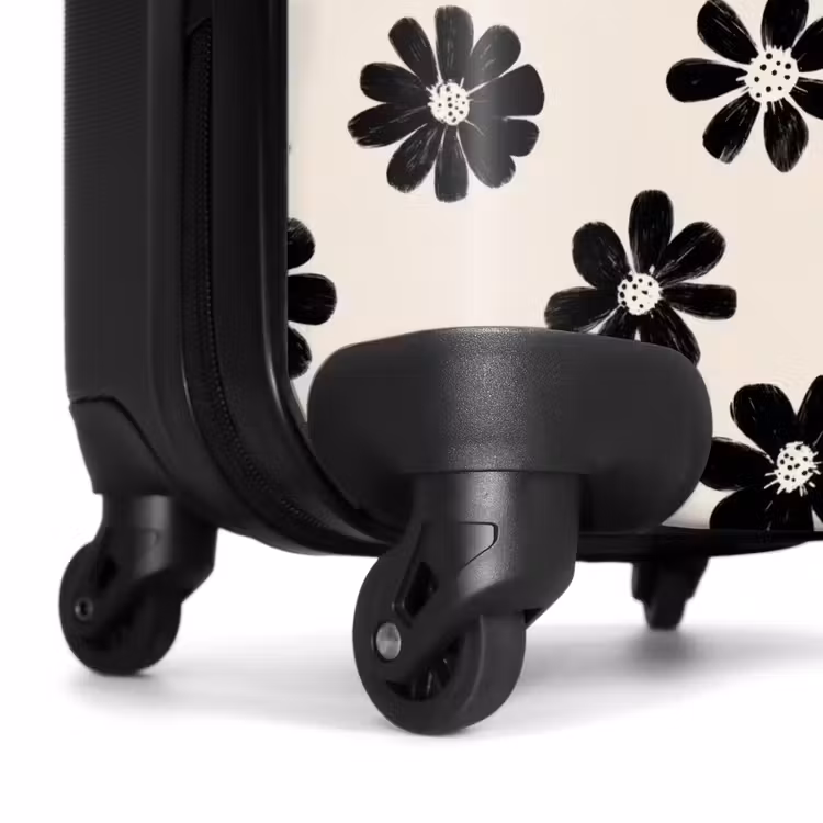 Suitcase - Daisies - Graphic - Black - Beige — 6