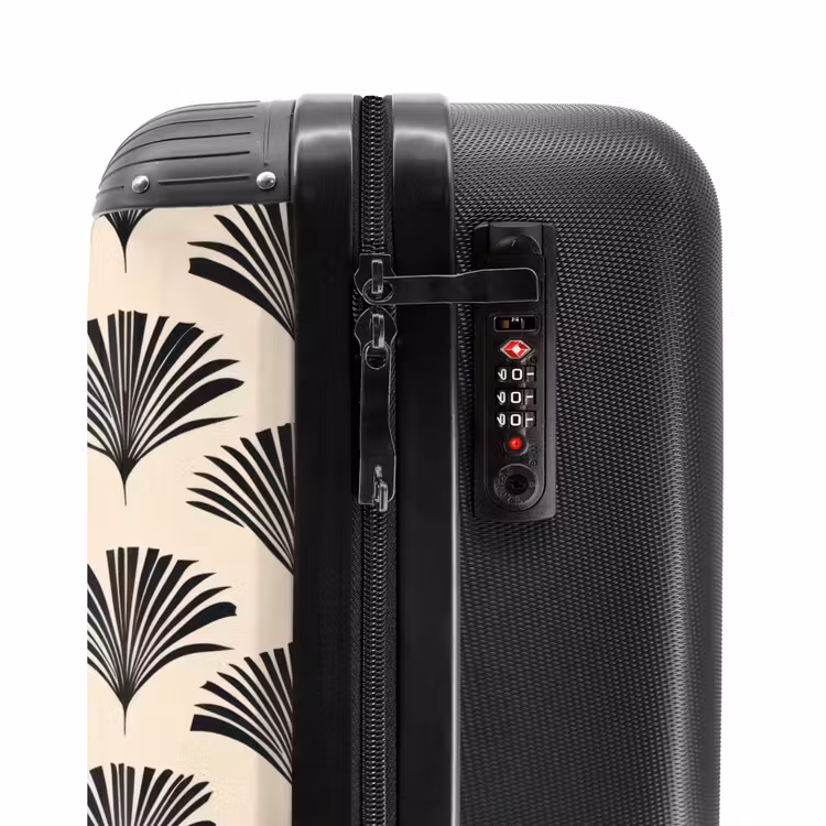 Suitcase - Fans - Botanical - Black - Beige — 5
