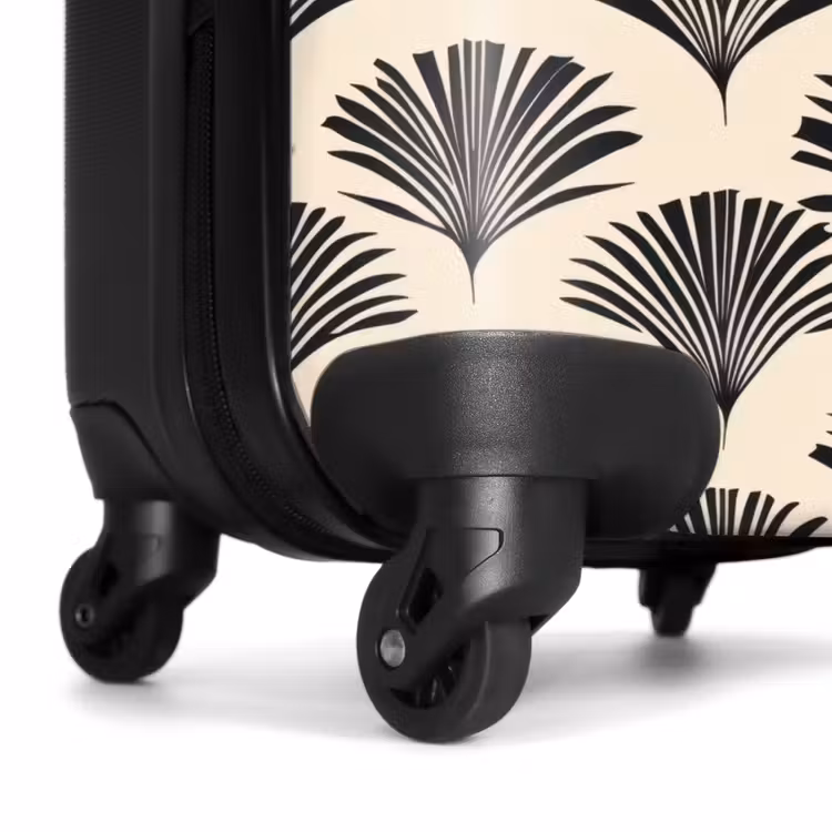Suitcase - Fans - Botanical - Black - Beige — 6