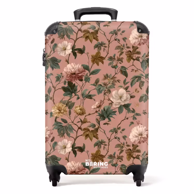 Suitcase - Flowers - Classic - Pink — 1