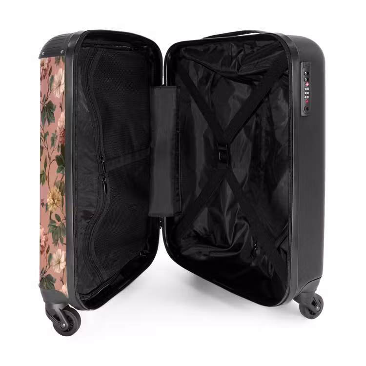 Suitcase - Flowers - Classic - Pink — 3