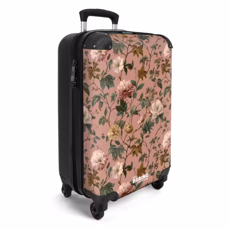 Suitcase - Flowers - Classic - Pink — 4