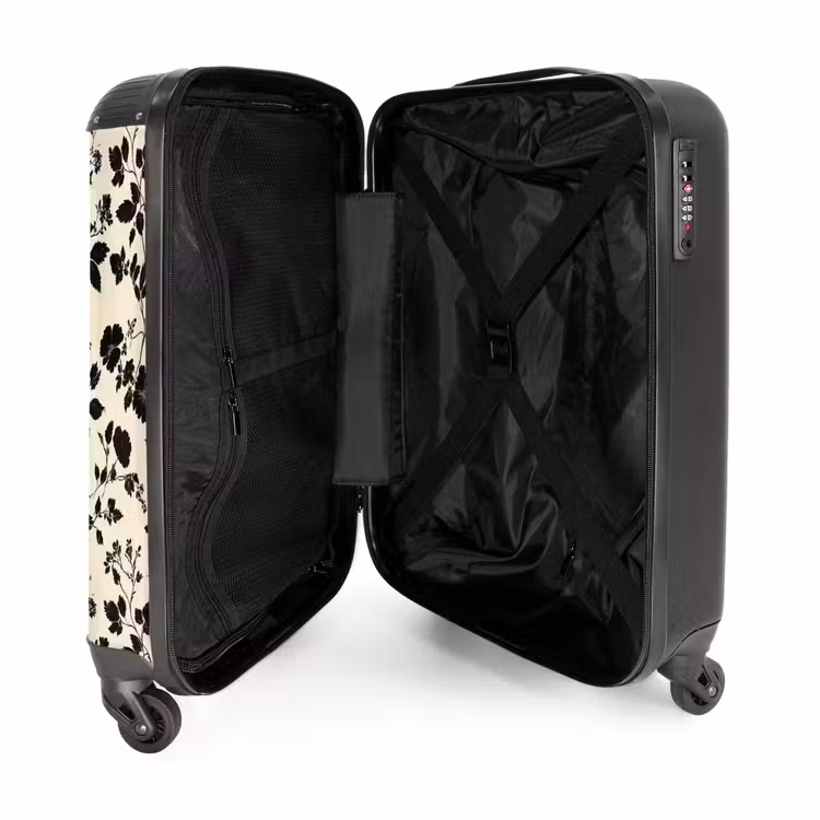 Suitcase - Flowers - Pattern - Black — 3