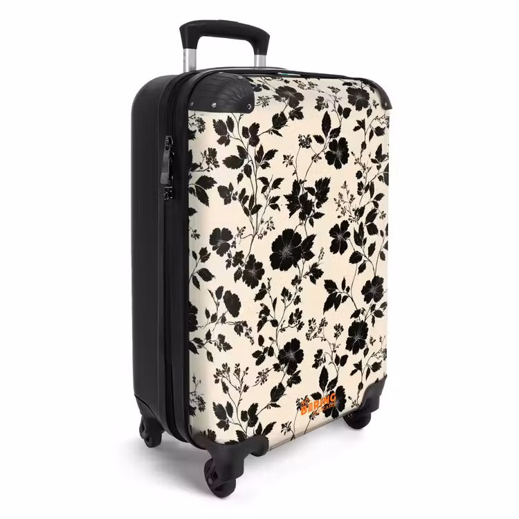 Suitcase - Flowers - Pattern - Black — 4