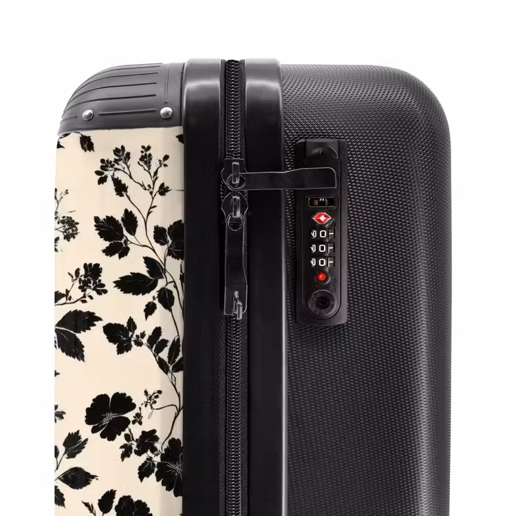 Suitcase - Flowers - Pattern - Black — 5