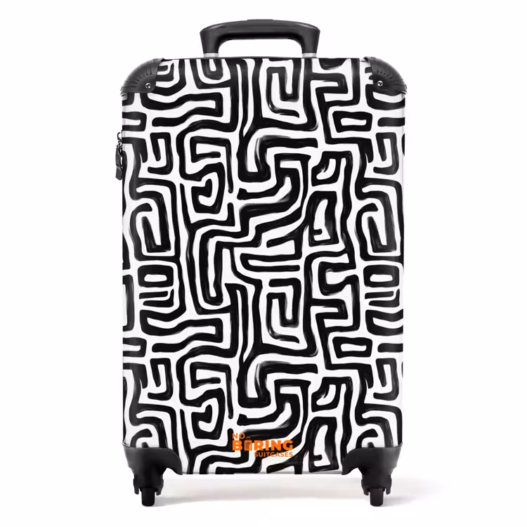 Suitcase - Graphic - Lines - Black - White — 1