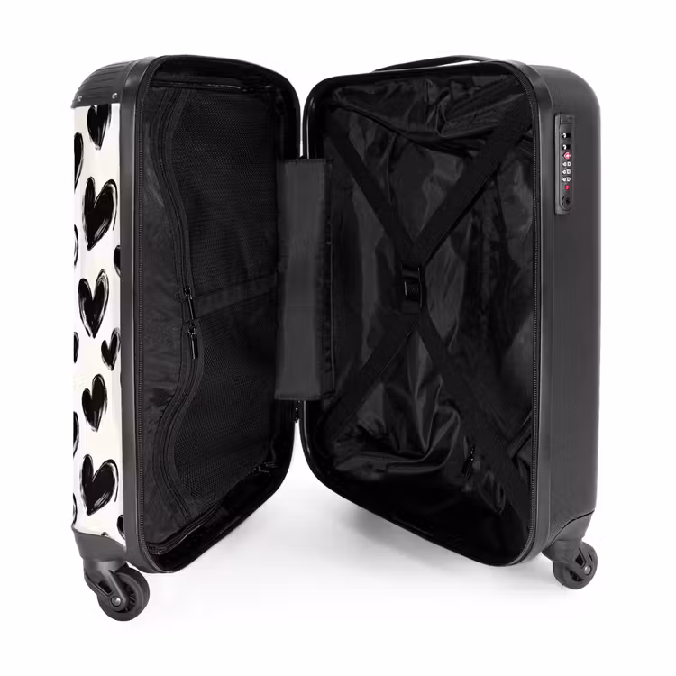 Suitcase - Hearts - Pattern - Black — 3